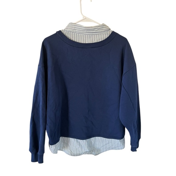 Anthropologie Maeve Layered Oversized Twofer Sweatshirt - Picture 5 of 6